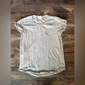 MAISON LABICHE Gray T-Shirt with Heart Embroidery